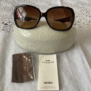 COACH Tortoise and Gold Square Designer Luxury  Brown